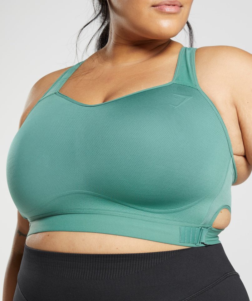 Women's Gymshark Racerback High Support Sports Bra Green | NZ 9XGSFJ